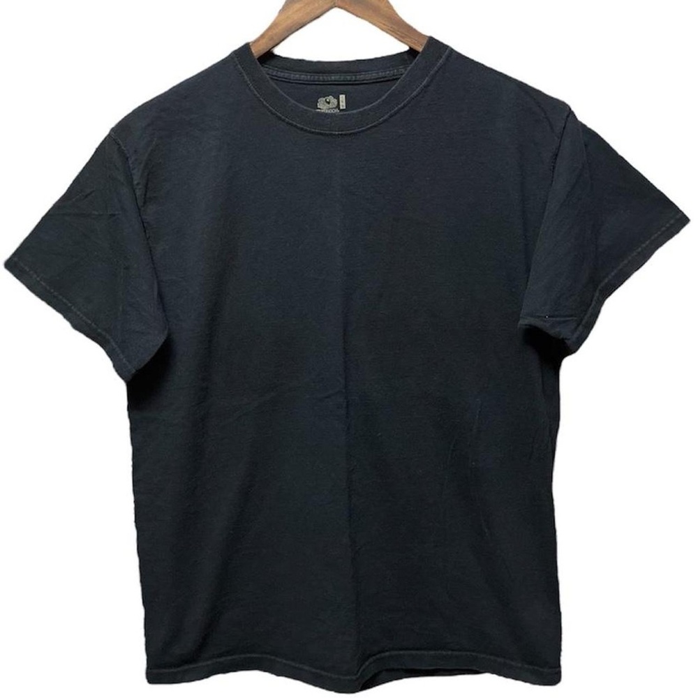 plain blank navy blue short sleeve crewneck casual work summer 90s Y2K T-shirt